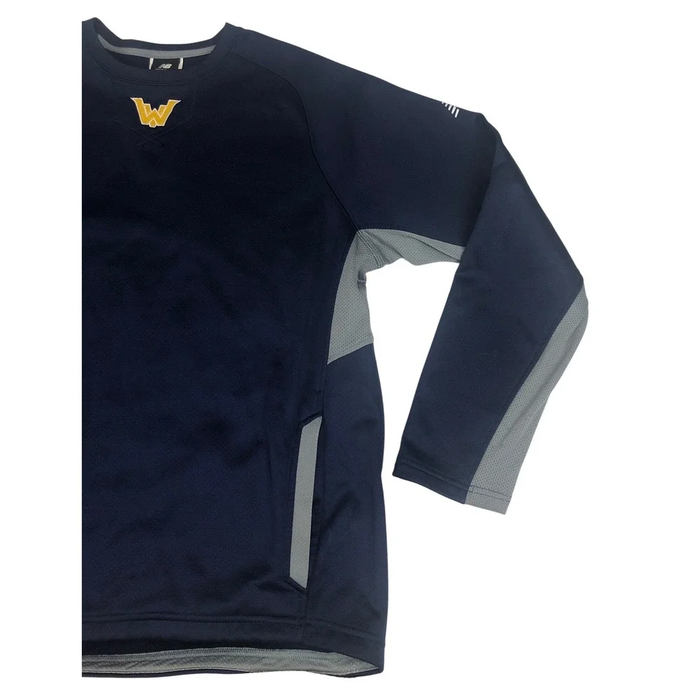 New Balance West Virginia Mountaineers‎ Navy Blue Performance Sweatshirt Mens M